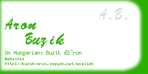 aron buzik business card